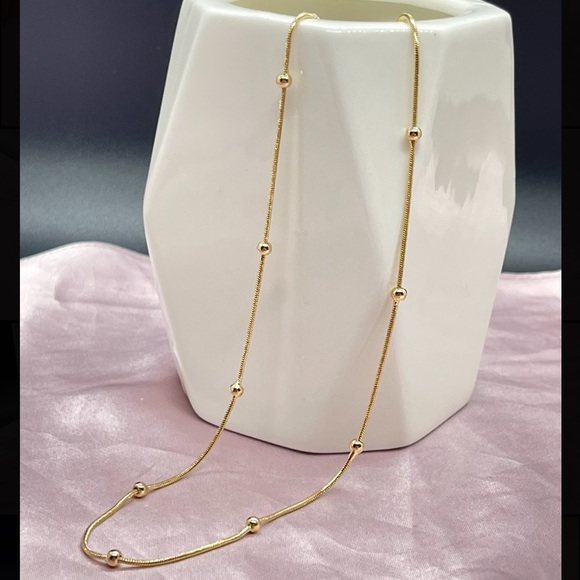 18k Gold Filled Beaded Snake Necklace 18" or 20” long ✨ - Picture 5 of 14